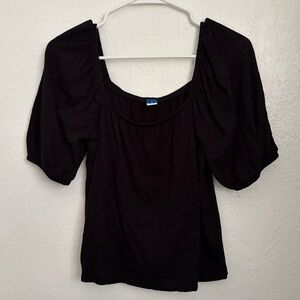 Old navy Black Square-Neck Puff Sleeve Top
